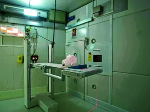 The irradiation room in the FRM II.